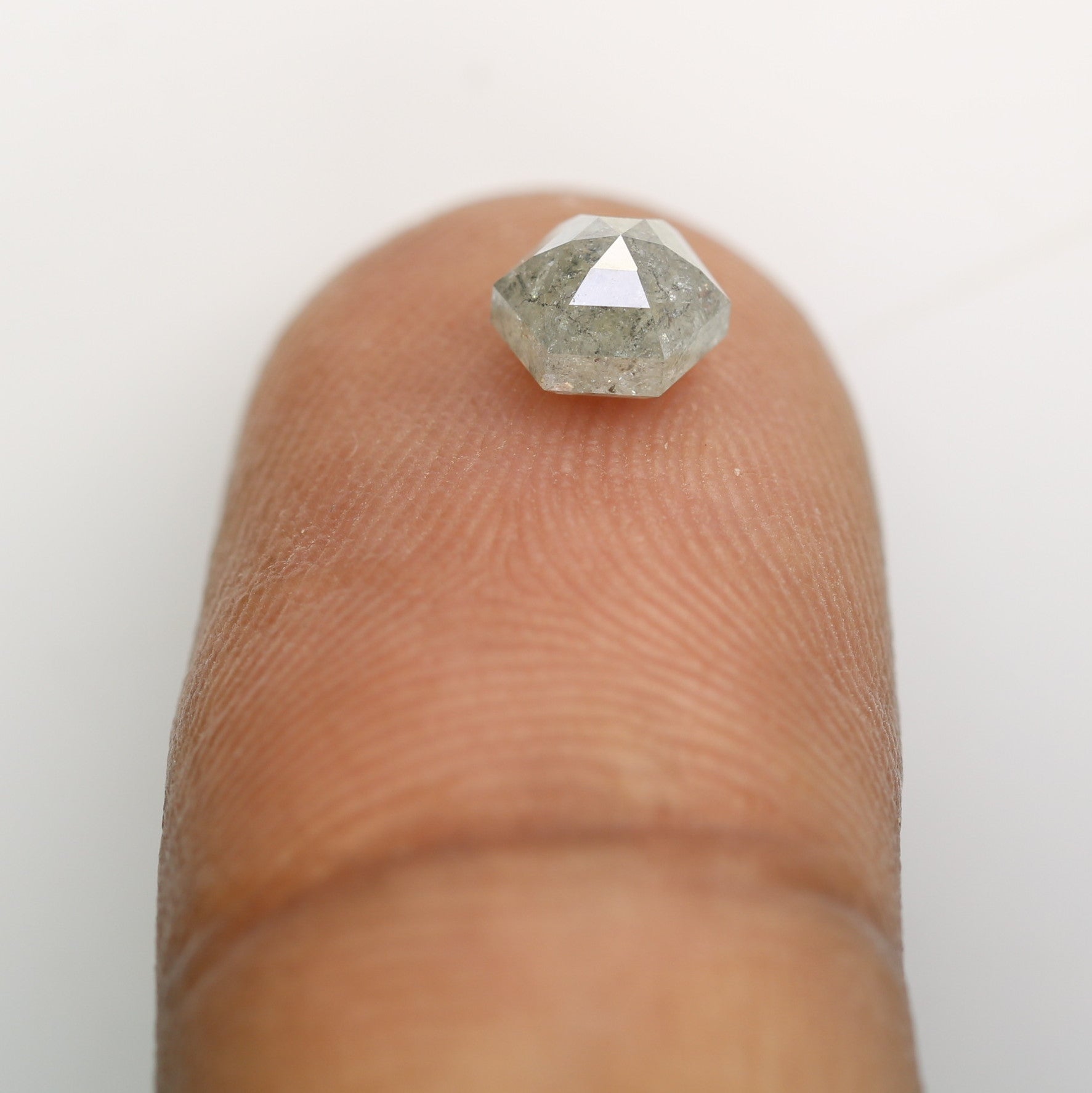 0.99 Carat Hexagon Shaped Loose Salt And Pepper Diamond For Engagement Ring - JayKrishna Diamond