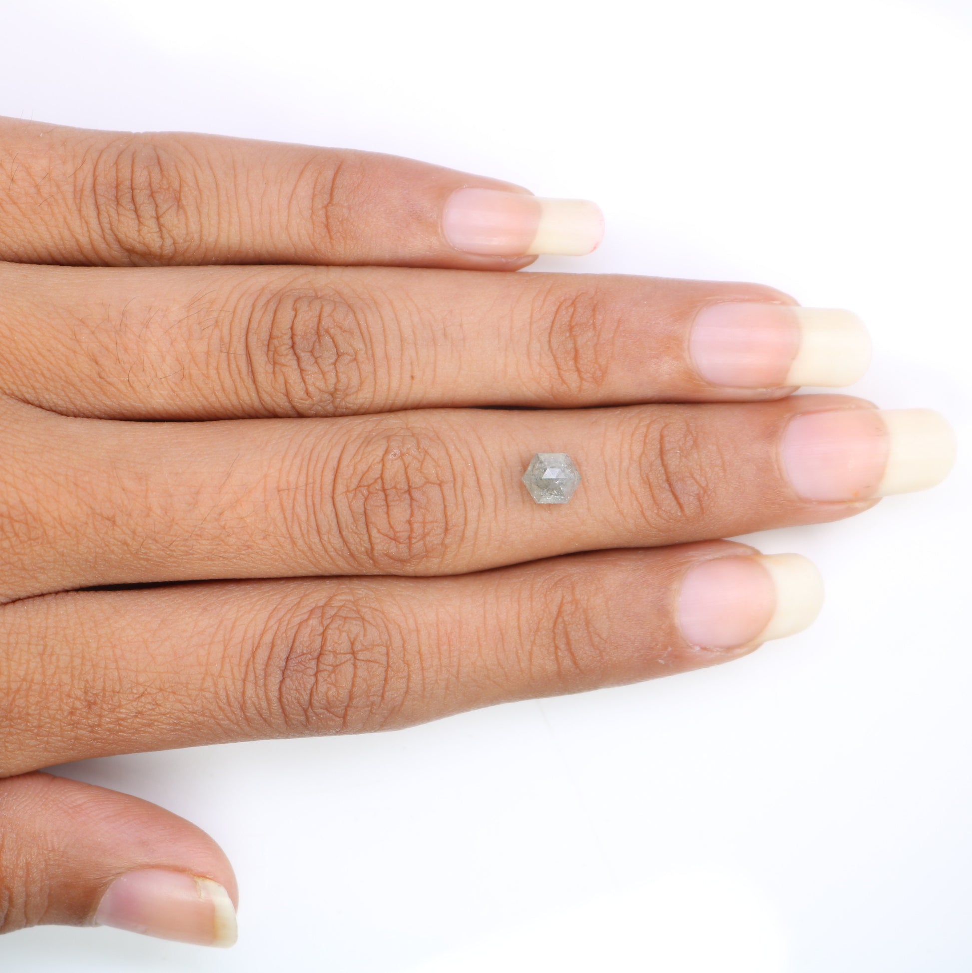 0.99 Carat Hexagon Shaped Loose Salt And Pepper Diamond For Engagement Ring - JayKrishna Diamond