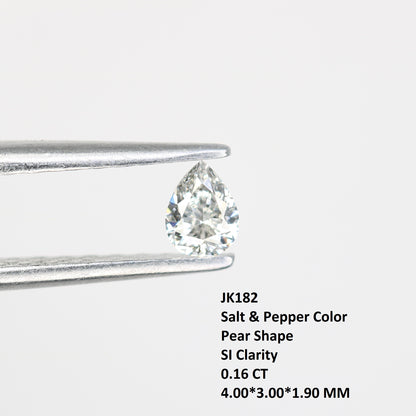 0.16 CT Pear Cut Salt and Pepper Loose Diamond - Ideal for Engagement Rings & Custom Jewelry - JayKrishna Diamond