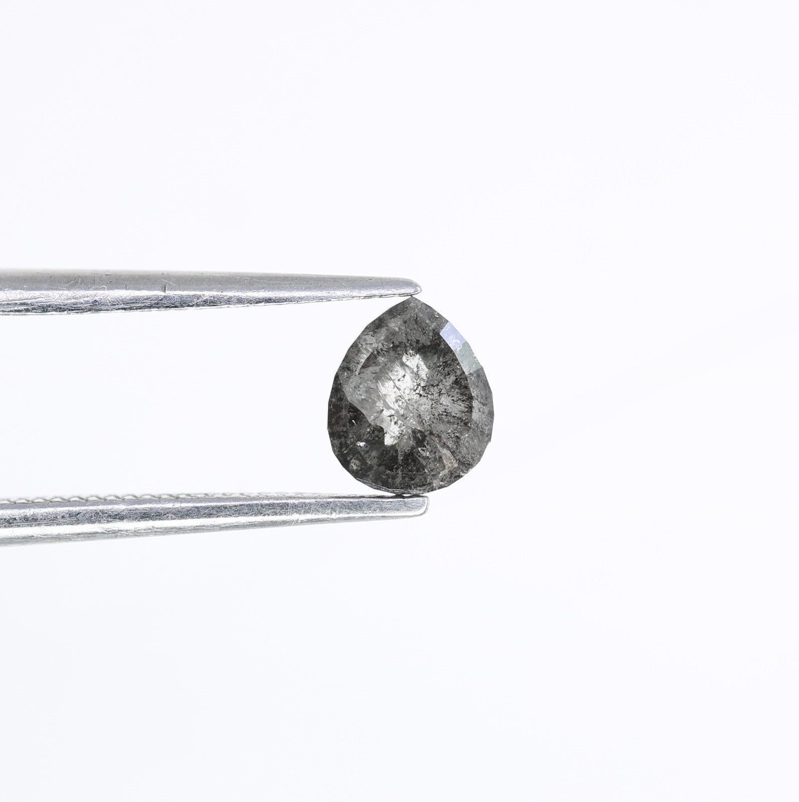 0.76 Carat Natural Pear Shaped Salt And Pepper Loose Diamond For Wedding Ring - JayKrishna Diamond