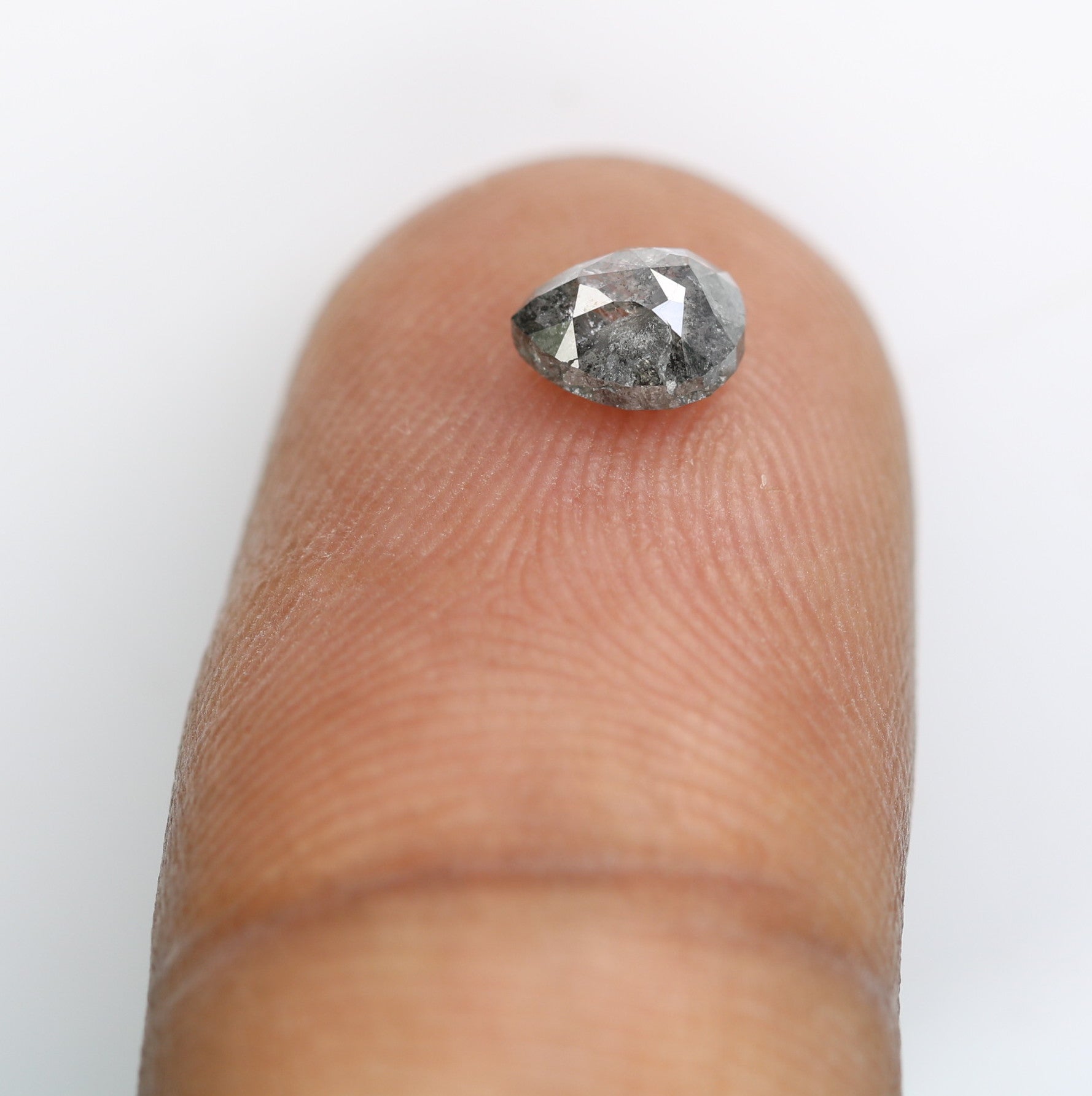 0.76 Carat Natural Pear Shaped Salt And Pepper Loose Diamond For Wedding Ring - JayKrishna Diamond