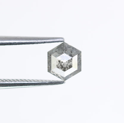 0.76 Carat Salt And Pepper Loose Natural Hexagon Shaped Diamond For Wedding Ring - JayKrishna Diamond