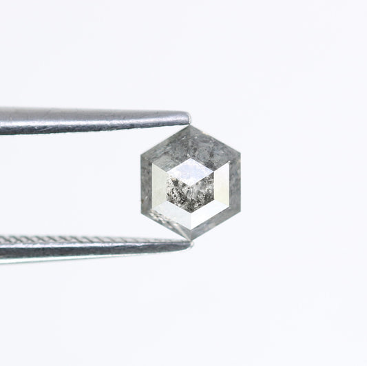 0.76 Carat Salt And Pepper Loose Natural Hexagon Shaped Diamond For Wedding Ring - JayKrishna Diamond