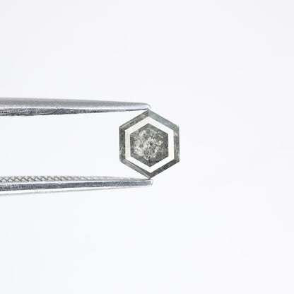 0.76 Carat Salt And Pepper Loose Natural Hexagon Shaped Diamond For Wedding Ring - JayKrishna Diamond