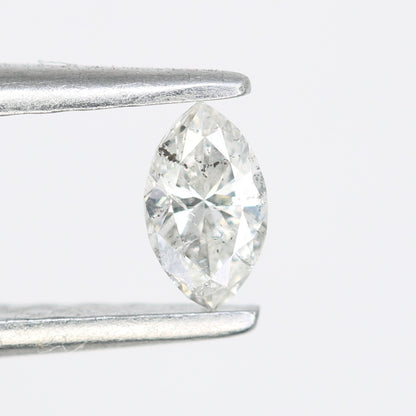 0.17 CT Loose White Marquise Shape Salt and Pepper Diamond - Ideal for Engagement Rings, Necklaces, Earrings, and Custom Jewelry - JayKrishna Diamond
