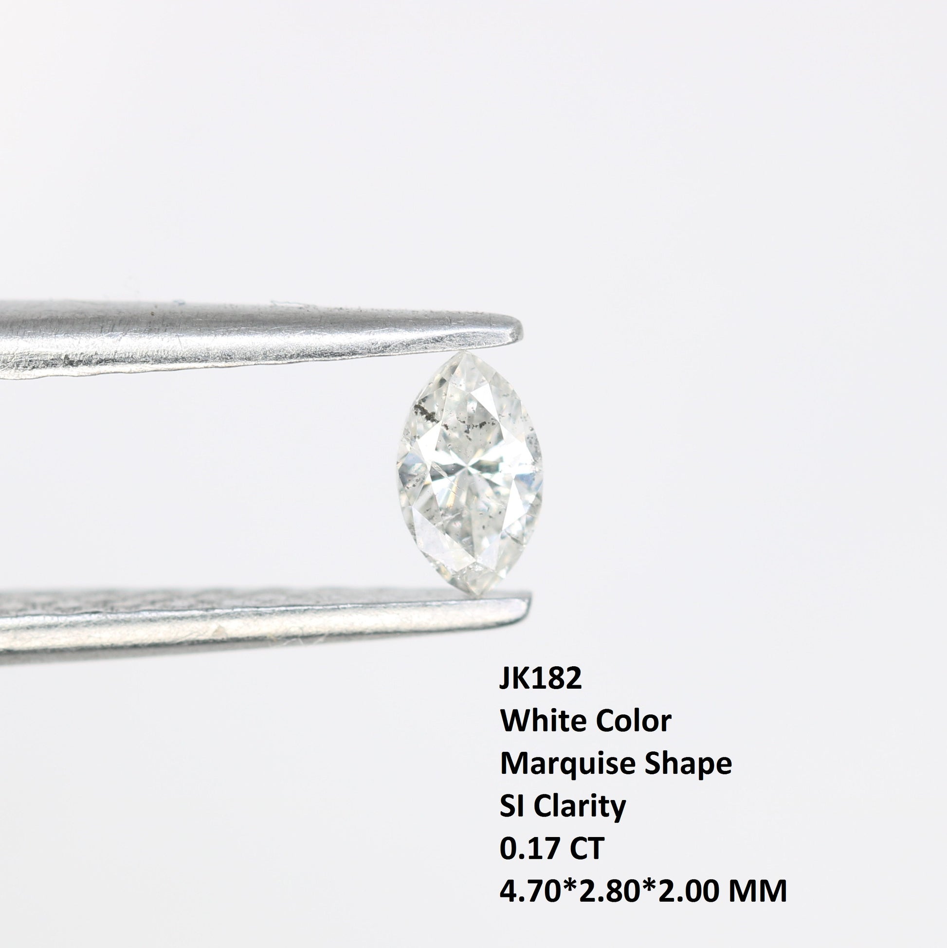 0.17 CT Loose White Marquise Shape Salt and Pepper Diamond - Ideal for Engagement Rings, Necklaces, Earrings, and Custom Jewelry - JayKrishna Diamond