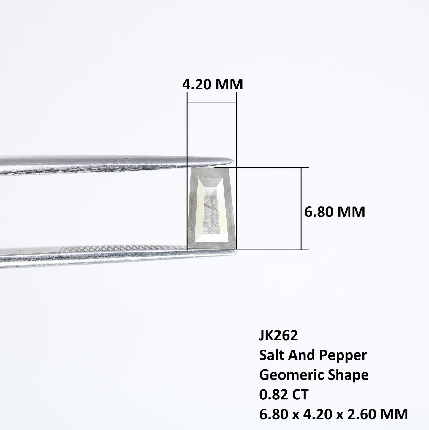 0.82 Carat Natural Loose Salt And Pepper Geometric Shaped Diamond For Wedding Ring - JayKrishna Diamond