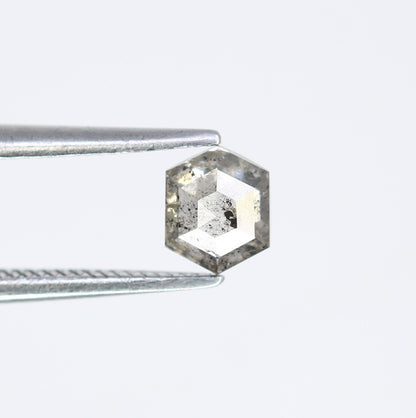 0.54 CT Loose Salt And Pepper Hexagon Shaped Diamond For Galaxy Ring - JayKrishna Diamond