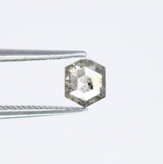 0.54 CT Loose Salt And Pepper Hexagon Shaped Diamond For Galaxy Ring - JayKrishna Diamond