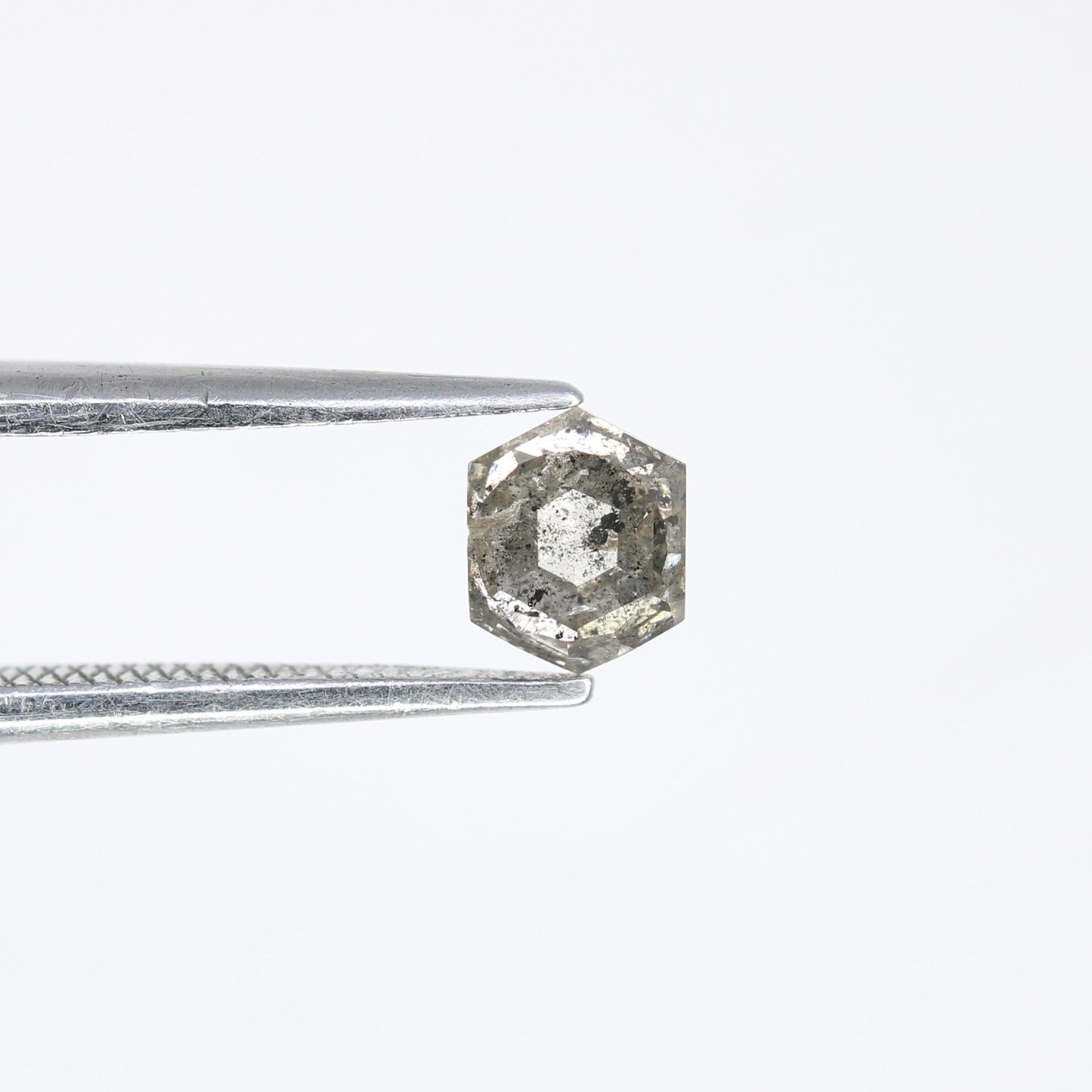 0.54 CT Loose Salt And Pepper Hexagon Shaped Diamond For Galaxy Ring - JayKrishna Diamond