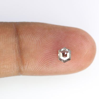 0.54 CT Loose Salt And Pepper Hexagon Shaped Diamond For Galaxy Ring - JayKrishna Diamond