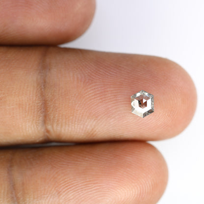 0.54 CT Loose Salt And Pepper Hexagon Shaped Diamond For Galaxy Ring - JayKrishna Diamond