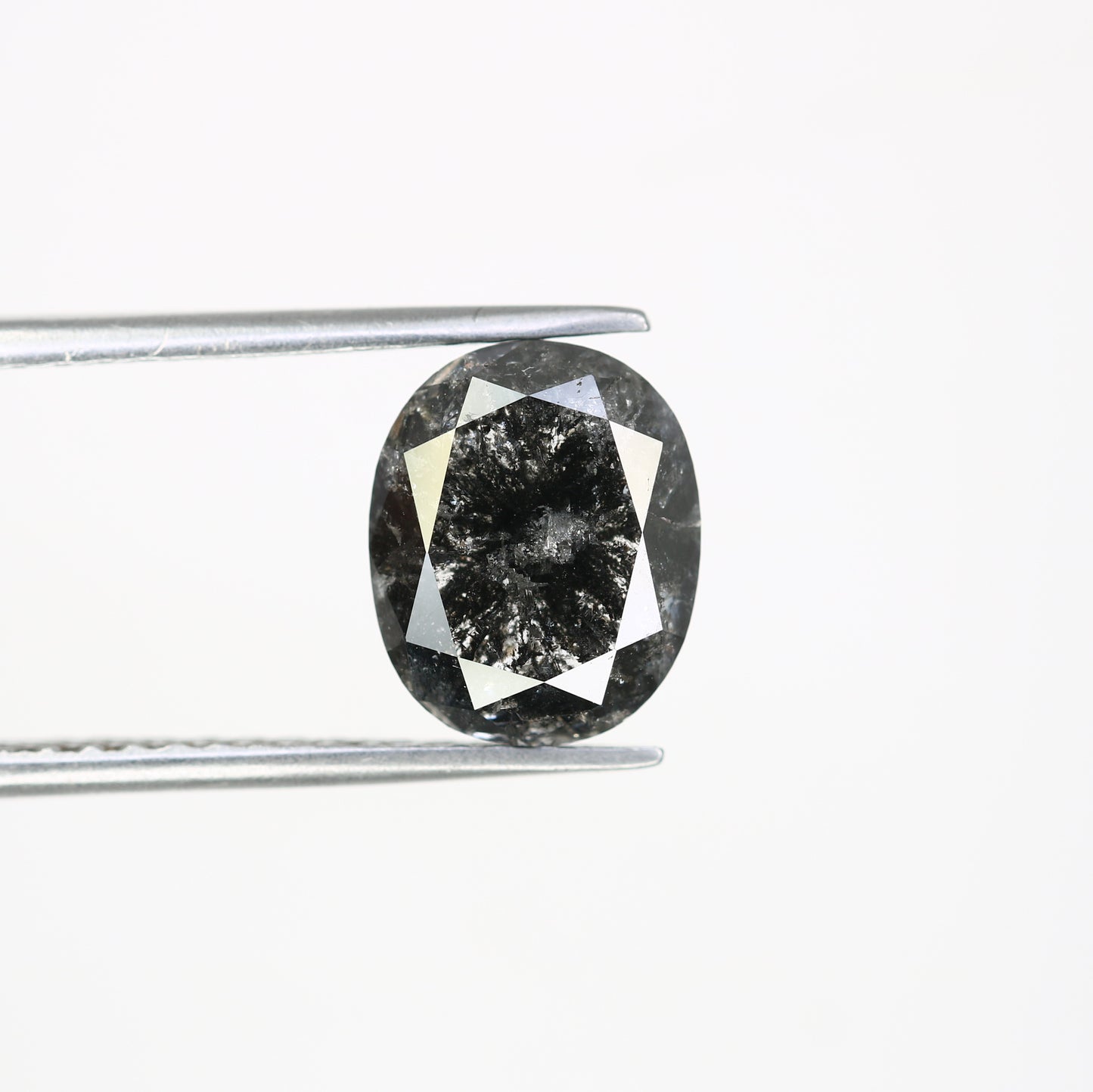 3.84 CT Natural Oval Shape Salt and Pepper Diamond For Engagement Ring - JayKrishna Diamond