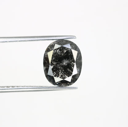 3.84 CT Natural Oval Shape Salt and Pepper Diamond For Engagement Ring - JayKrishna Diamond