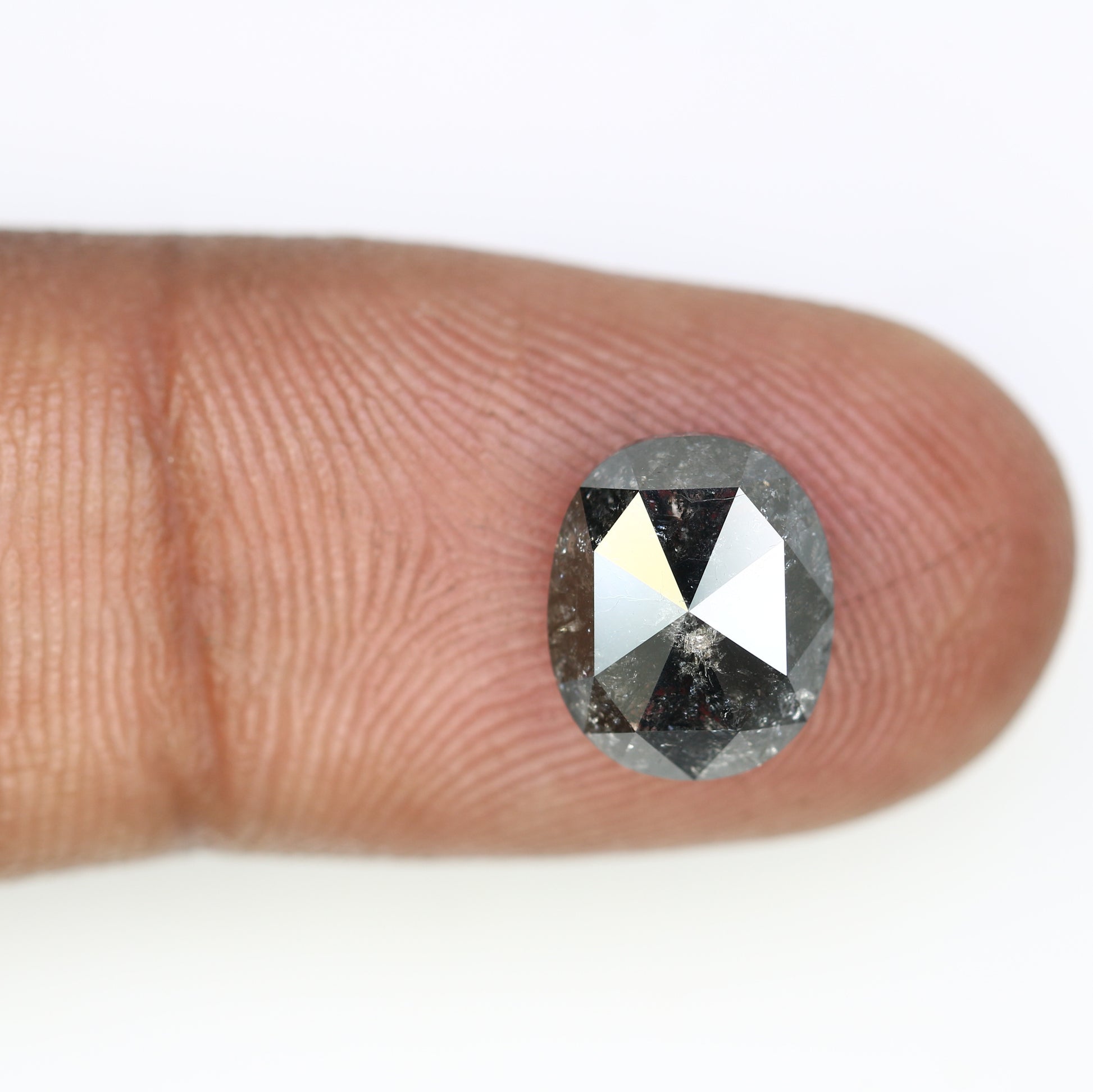3.84 CT Natural Oval Shape Salt and Pepper Diamond For Engagement Ring - JayKrishna Diamond