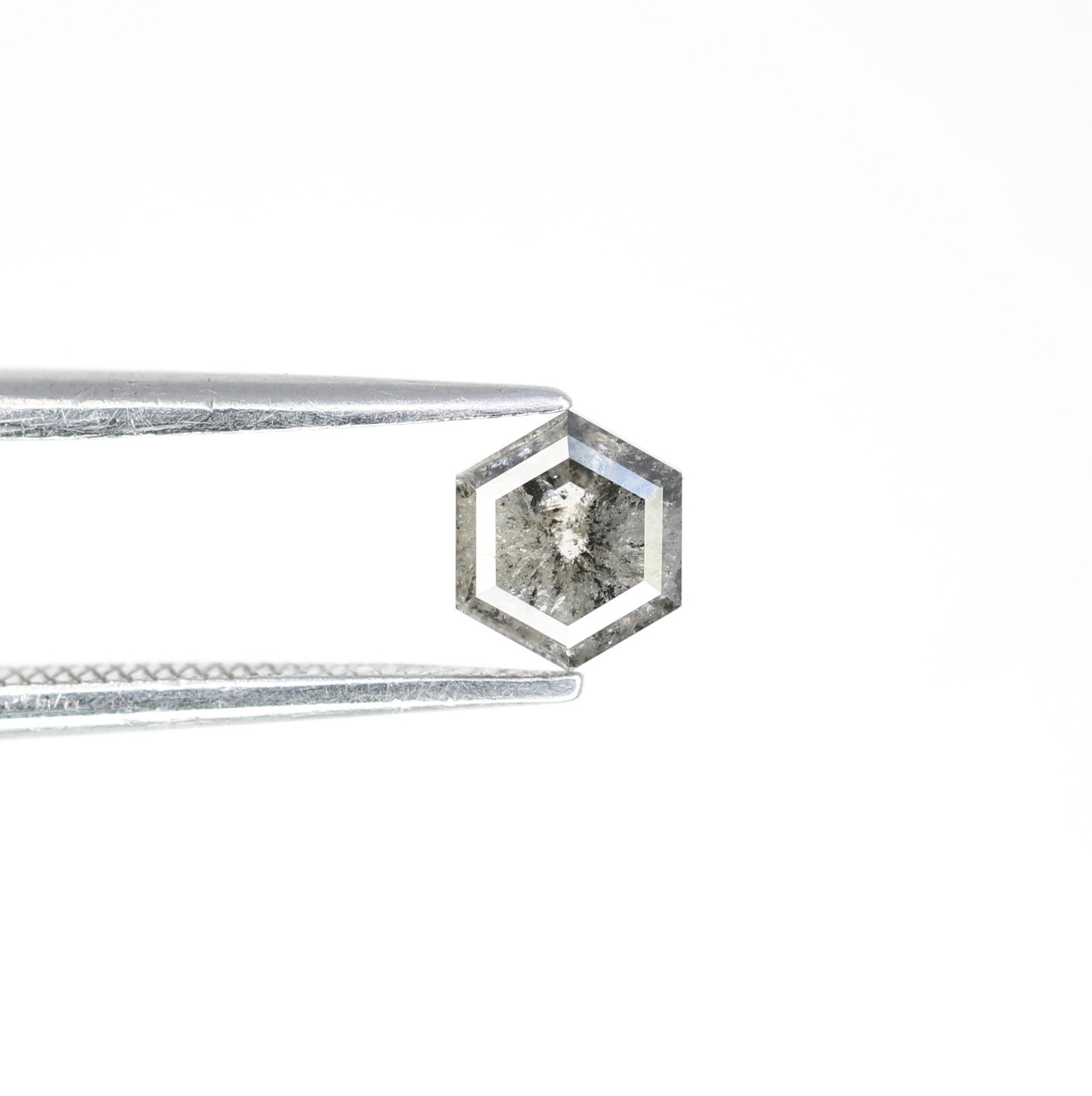 0.70 Carat Loose Hexagon Shaped Natural Salt And Pepper Diamond For Wedding Ring - JayKrishna Diamond