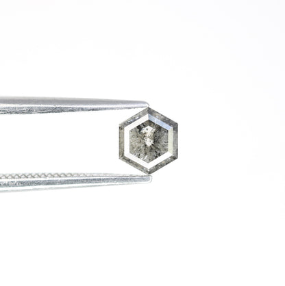 0.70 Carat Loose Hexagon Shaped Natural Salt And Pepper Diamond For Wedding Ring - JayKrishna Diamond