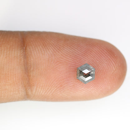 0.70 Carat Loose Hexagon Shaped Natural Salt And Pepper Diamond For Wedding Ring - JayKrishna Diamond