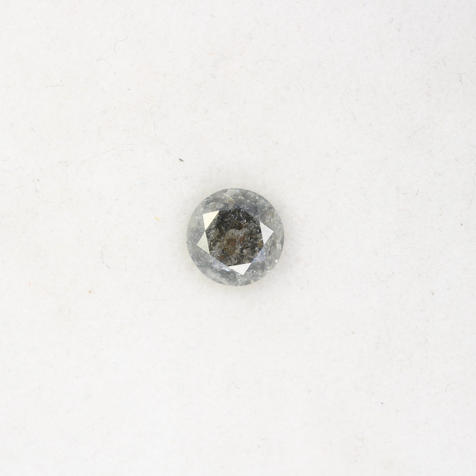 0.95 CT Salt and Pepper Round Brilliant Cut Diamond For Engagement Ring - JayKrishna Diamond