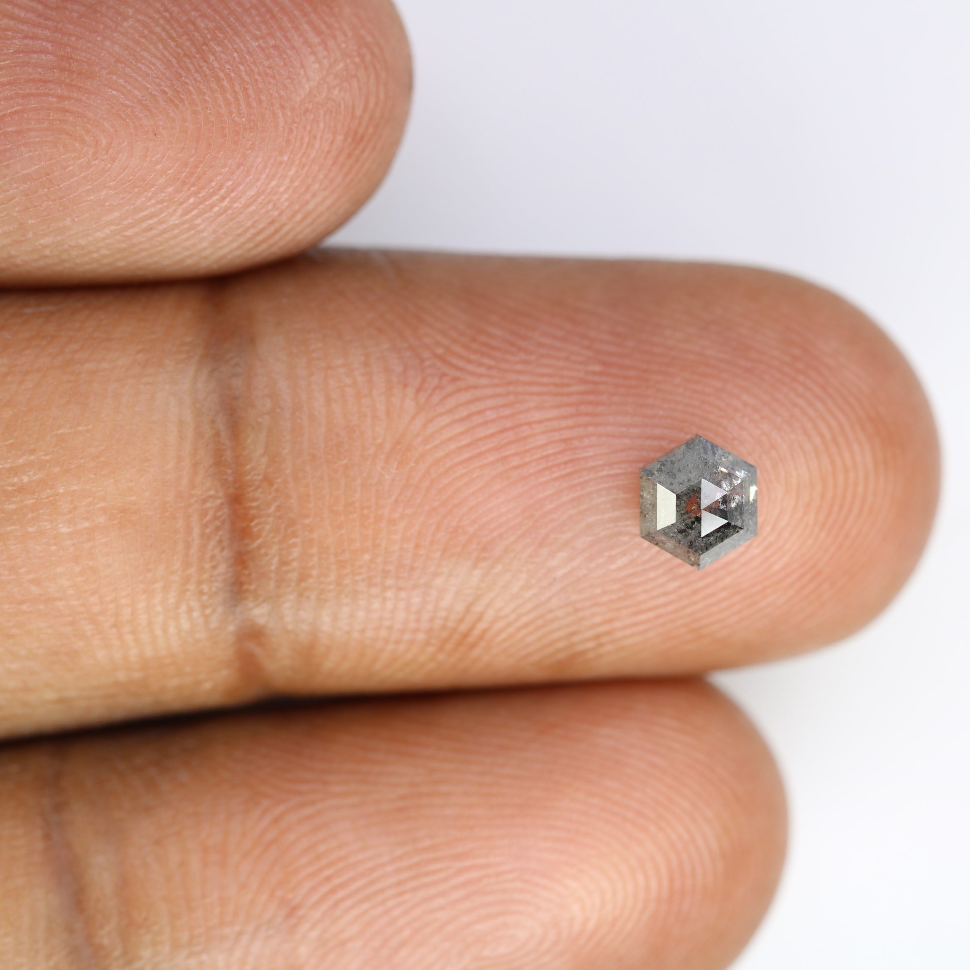 0.70 Carat Loose Hexagon Shaped Natural Salt And Pepper Diamond For Wedding Ring - JayKrishna Diamond