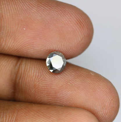 0.92 CT Round Brilliant Cut Salt and Pepper Diamond For Engagement Ring - JayKrishna Diamond