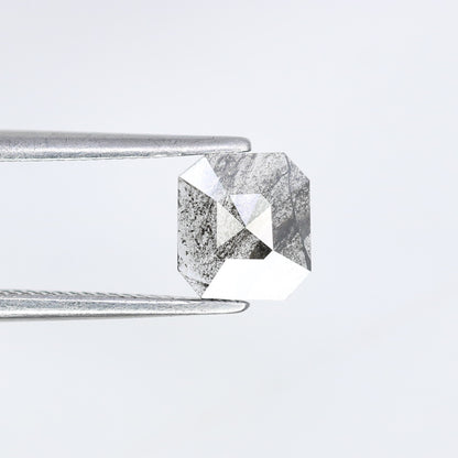 0.61 Carat Emerald Shape Loose Natural Salt and Pepper Diamond for a One-of-a-Kind Galaxy Ring - JayKrishna Diamond