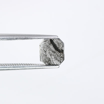 0.61 Carat Emerald Shape Loose Natural Salt and Pepper Diamond for a One-of-a-Kind Galaxy Ring - JayKrishna Diamond