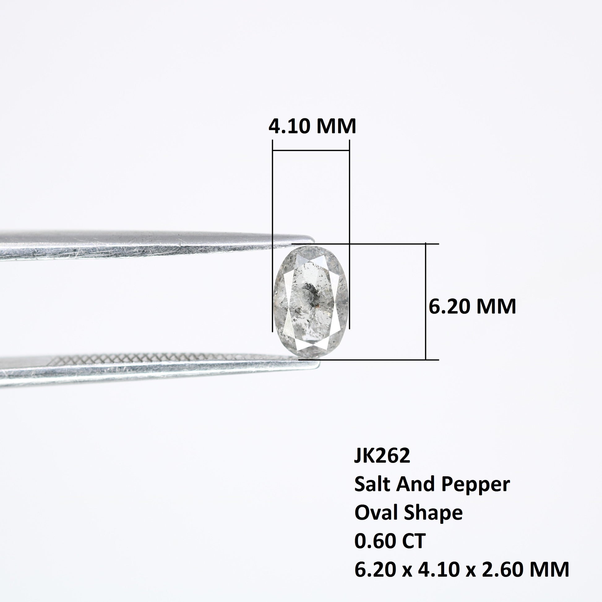 0.60 CT Natural Salt and Pepper Oval Shape Diamond for an Elegant Engagement Ring: Unique Gemstone Jewelry - JayKrishna Diamond