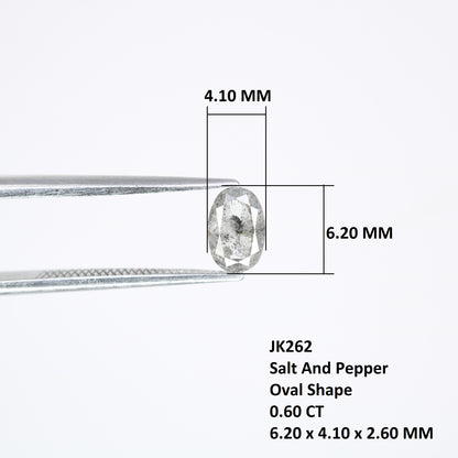 0.60 CT Natural Salt and Pepper Oval Shape Diamond for an Elegant Engagement Ring: Unique Gemstone Jewelry - JayKrishna Diamond