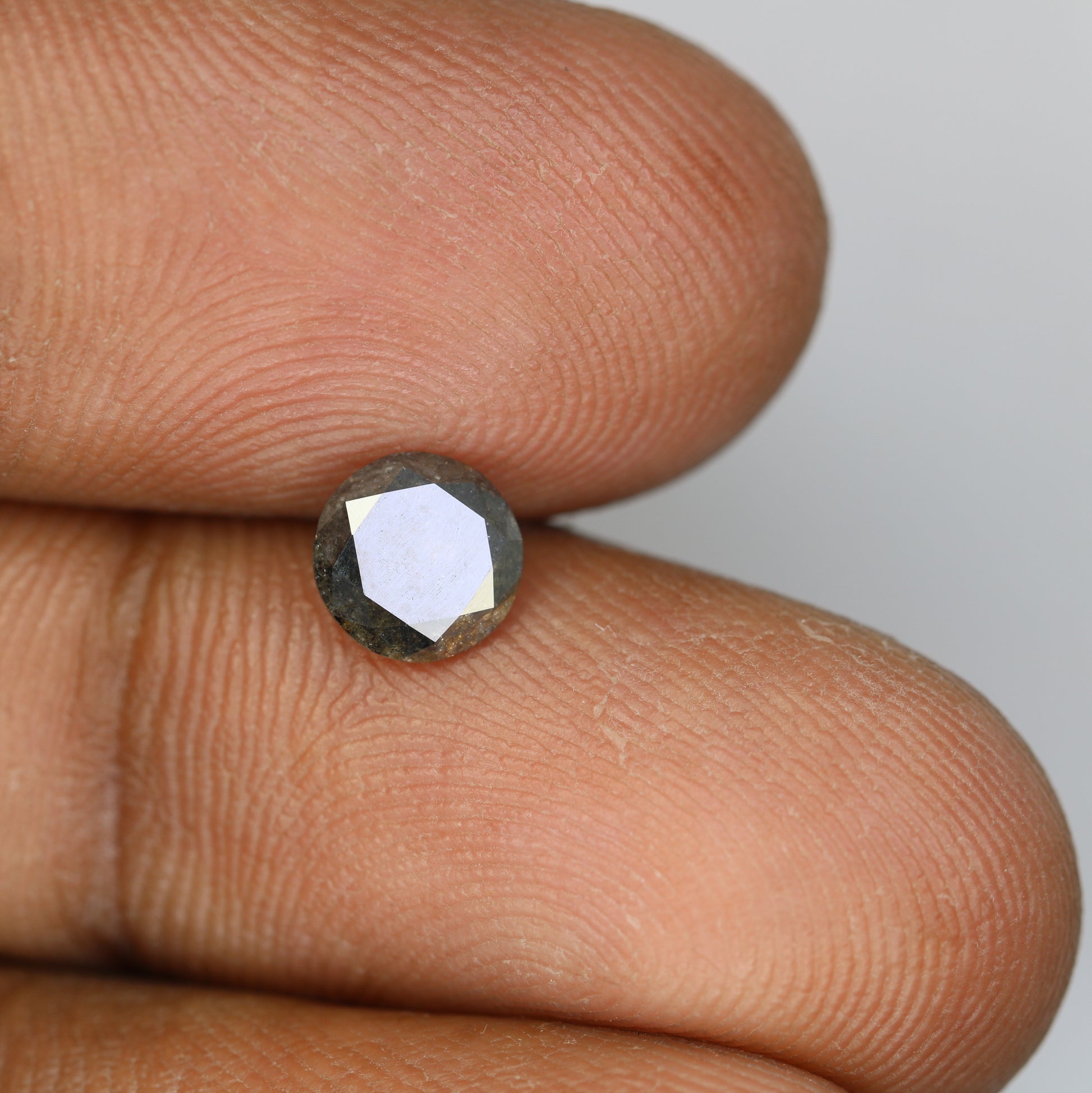 0.83 CT Salt and Pepper Round Brilliant Cut Diamond For Engagement Ring - JayKrishna Diamond