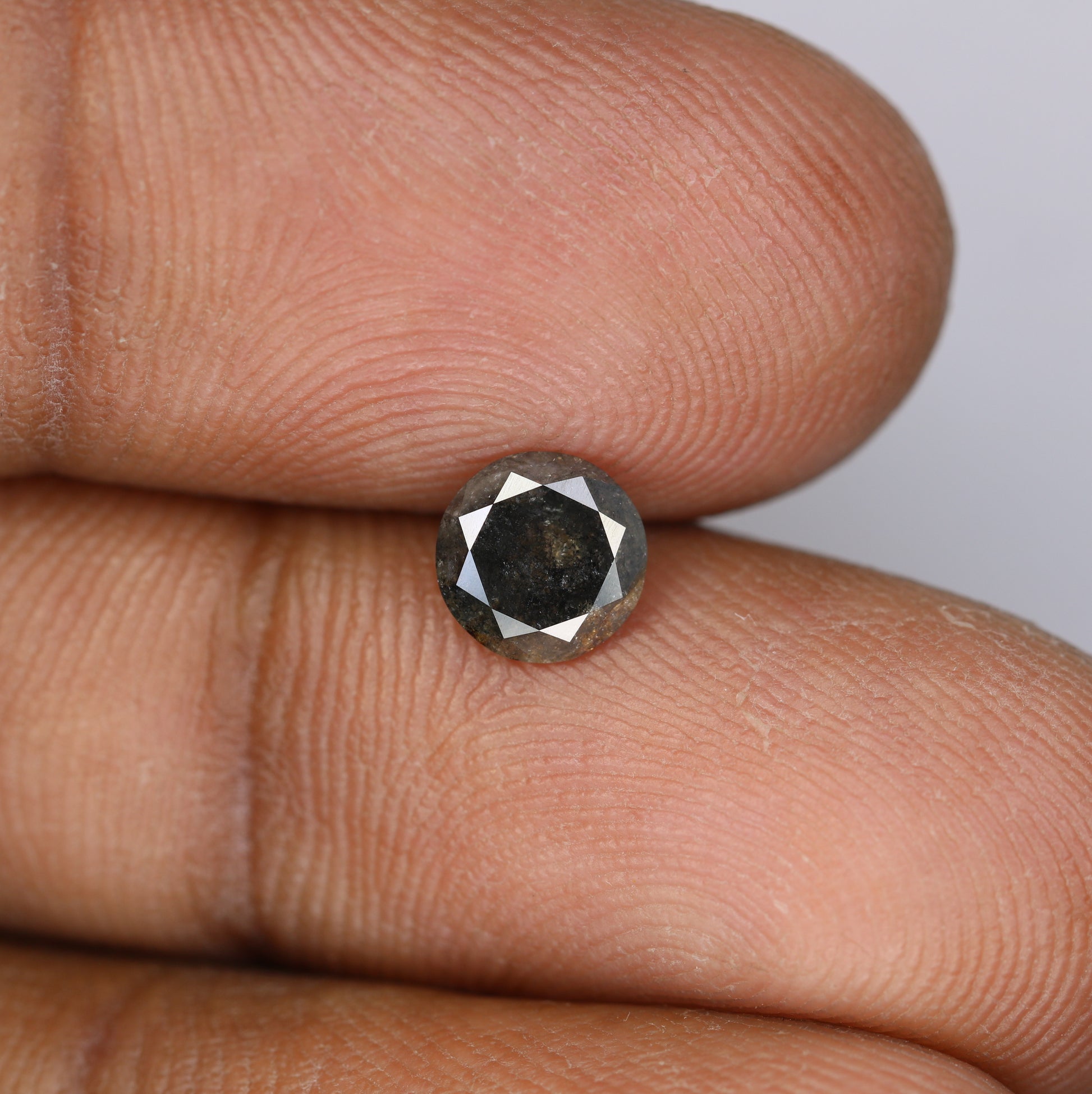 0.83 CT Salt and Pepper Round Brilliant Cut Diamond For Engagement Ring - JayKrishna Diamond