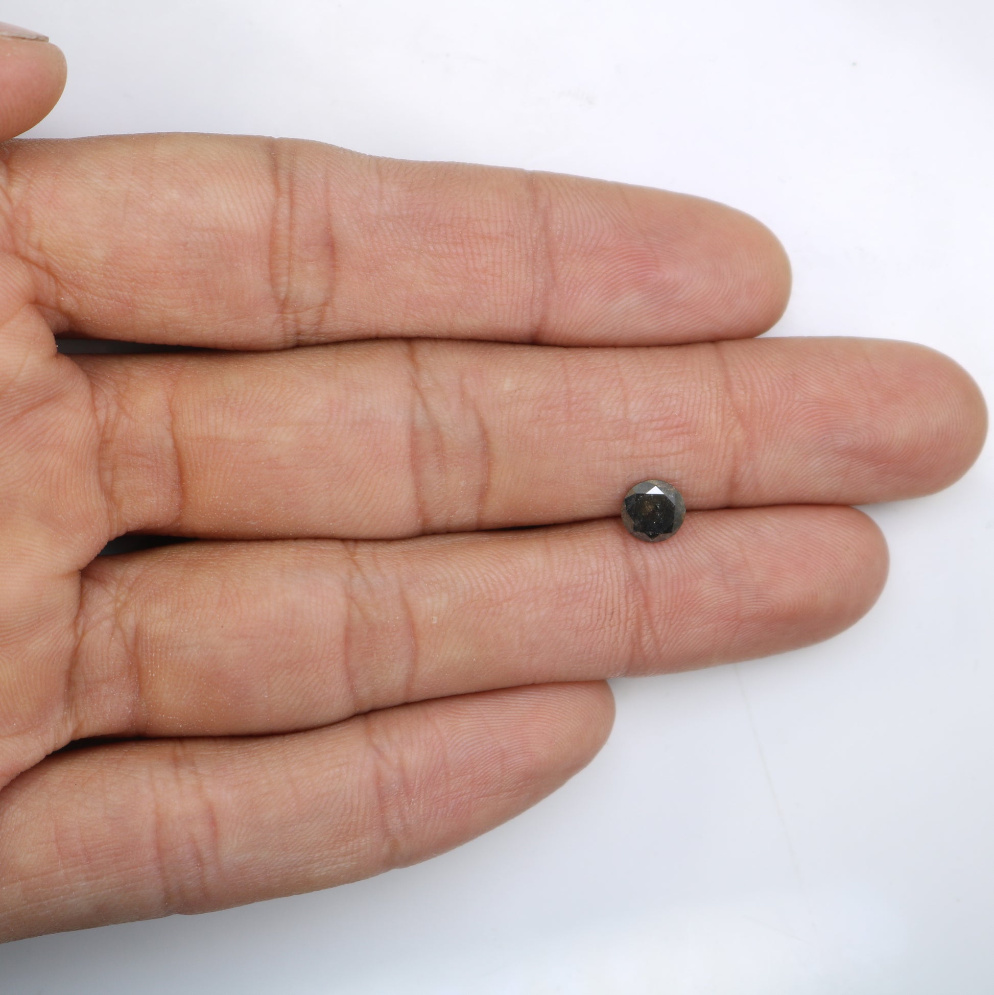 0.83 CT Salt and Pepper Round Brilliant Cut Diamond For Engagement Ring - JayKrishna Diamond