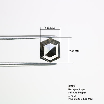 1.79 CT Loose Hexagon Cut Salt And Pepper Diamond For Engagement Ring - JayKrishna Diamond