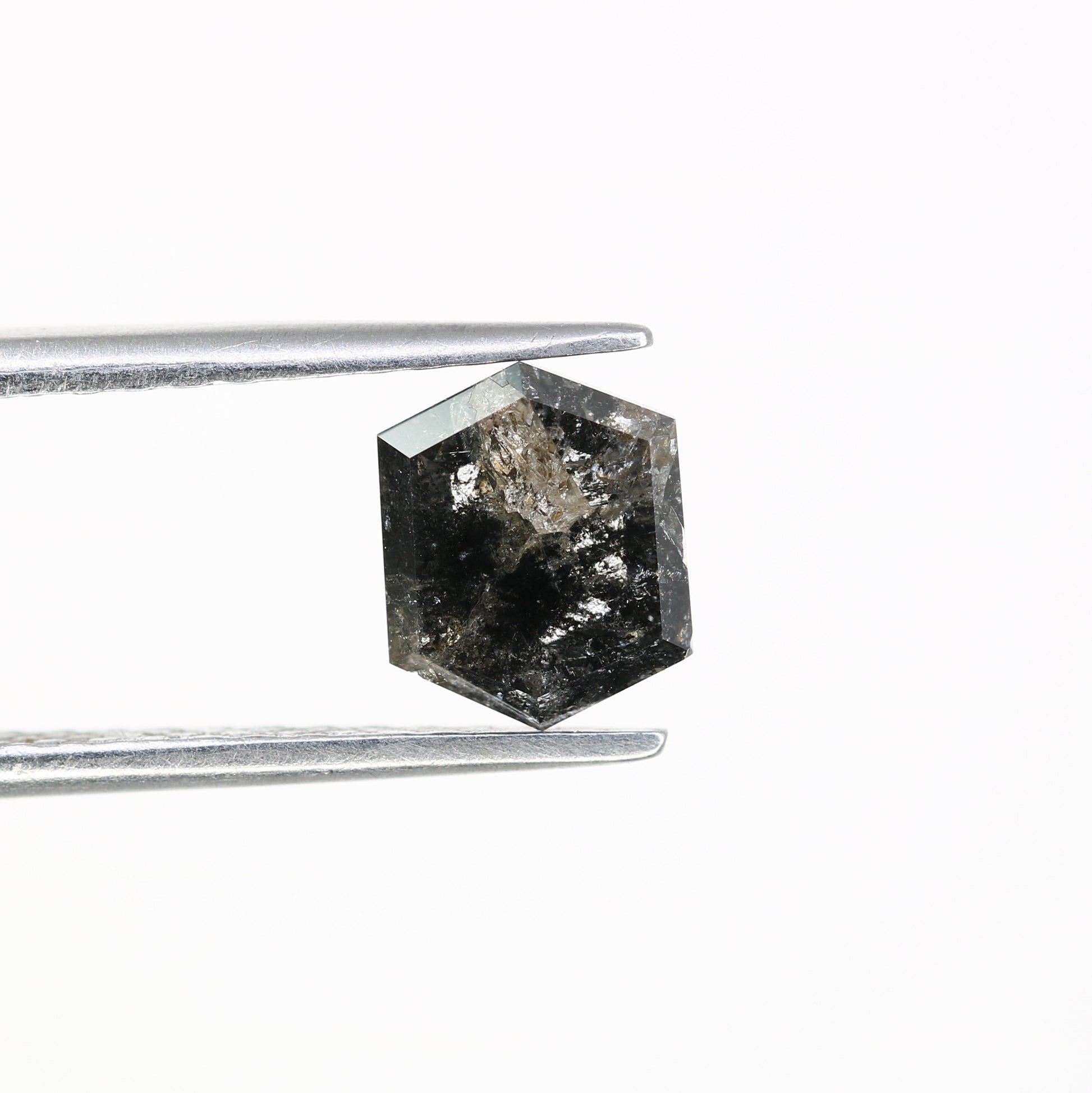 1.79 CT Loose Hexagon Cut Salt And Pepper Diamond For Engagement Ring - JayKrishna Diamond