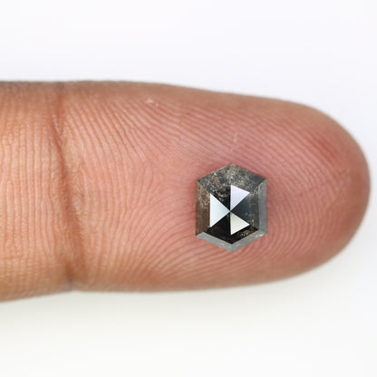 1.79 CT Loose Hexagon Cut Salt And Pepper Diamond For Engagement Ring - JayKrishna Diamond