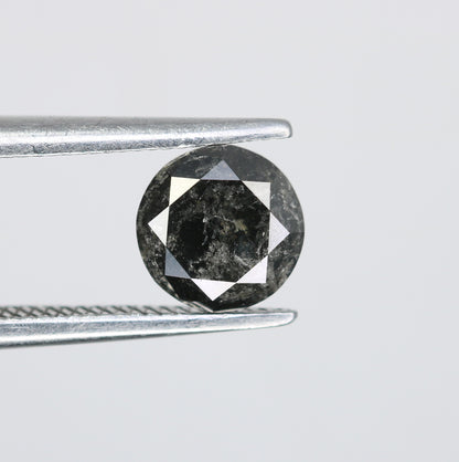 0.85 CT Loose Round Brilliant Cut Natural Fancy Salt And Pepper Diamond For Proposal Ring - JayKrishna Diamond