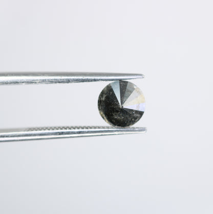 0.85 CT Loose Round Brilliant Cut Natural Fancy Salt And Pepper Diamond For Proposal Ring - JayKrishna Diamond