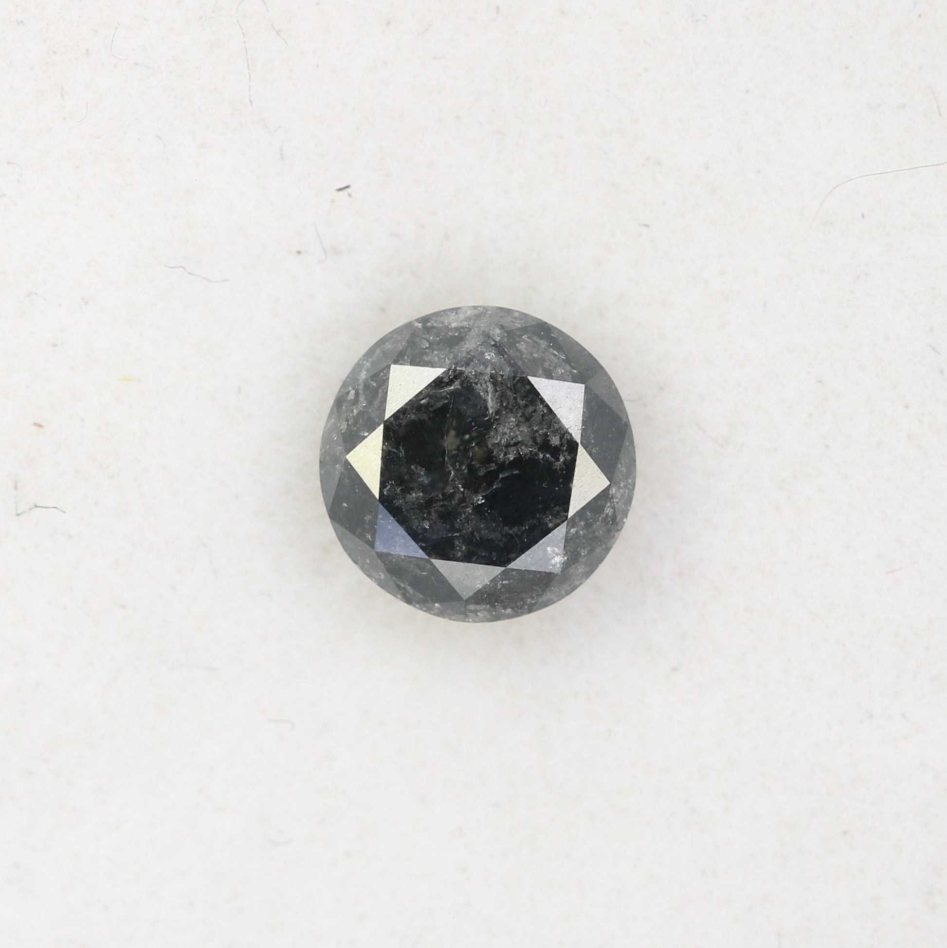0.85 CT Loose Round Brilliant Cut Natural Fancy Salt And Pepper Diamond For Proposal Ring - JayKrishna Diamond