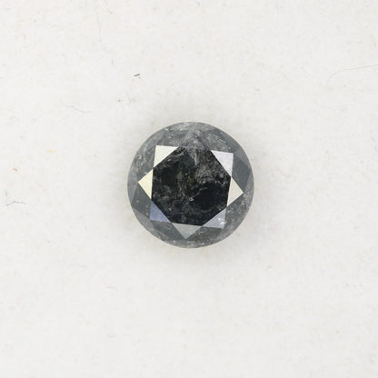 0.85 CT Loose Round Brilliant Cut Natural Fancy Salt And Pepper Diamond For Proposal Ring - JayKrishna Diamond