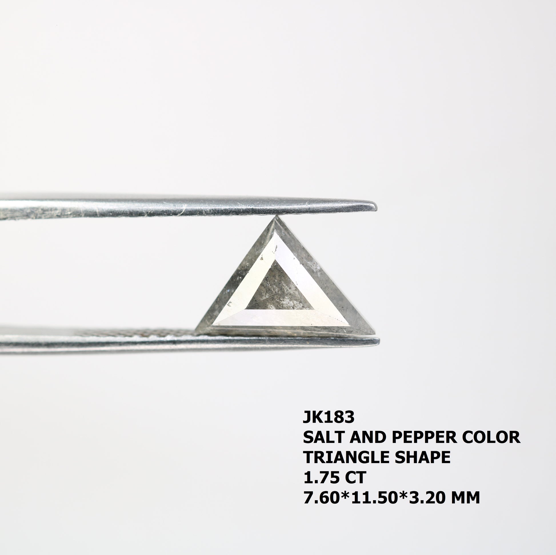 1.75 CT Salt And Pepper Triangle Shape Diamond For Engagement Ring - JayKrishna Diamond