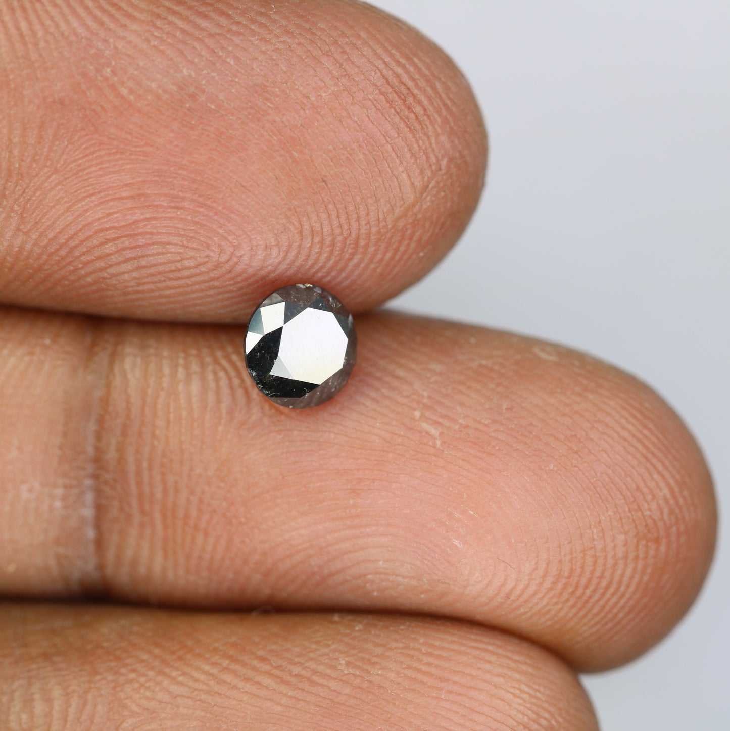 0.93 CT Round Brilliant Cut Salt and Pepper Diamond For Engagement Ring - JayKrishna Diamond
