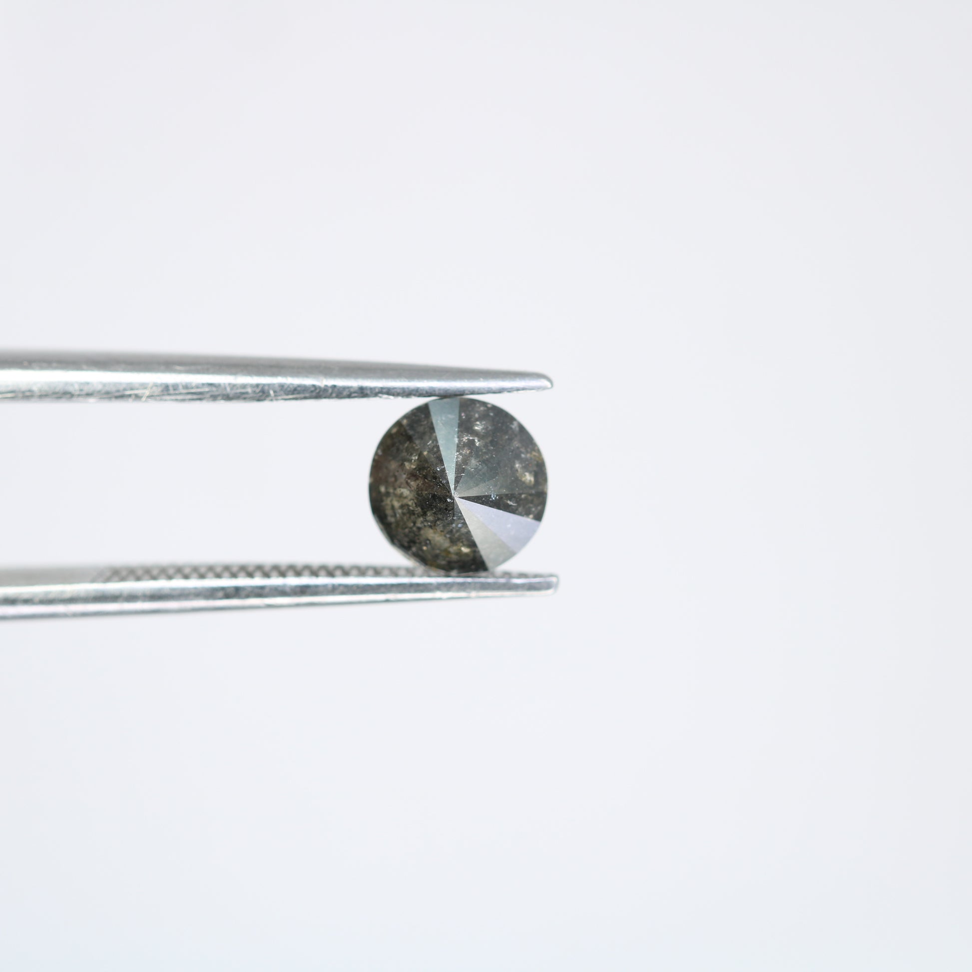 0.78 CT Salt and Pepper Round Brilliant Cut Diamond For Engagement Ring - JayKrishna Diamond