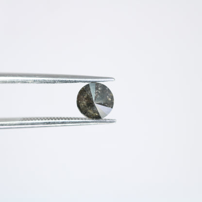 0.78 CT Salt and Pepper Round Brilliant Cut Diamond For Engagement Ring - JayKrishna Diamond