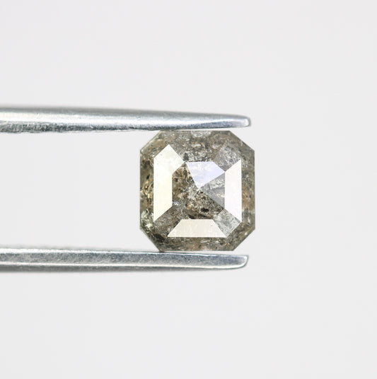 0.88 CT Asscher Shape Salt And Pepper Diamond For Engagement Ring - JayKrishna Diamond
