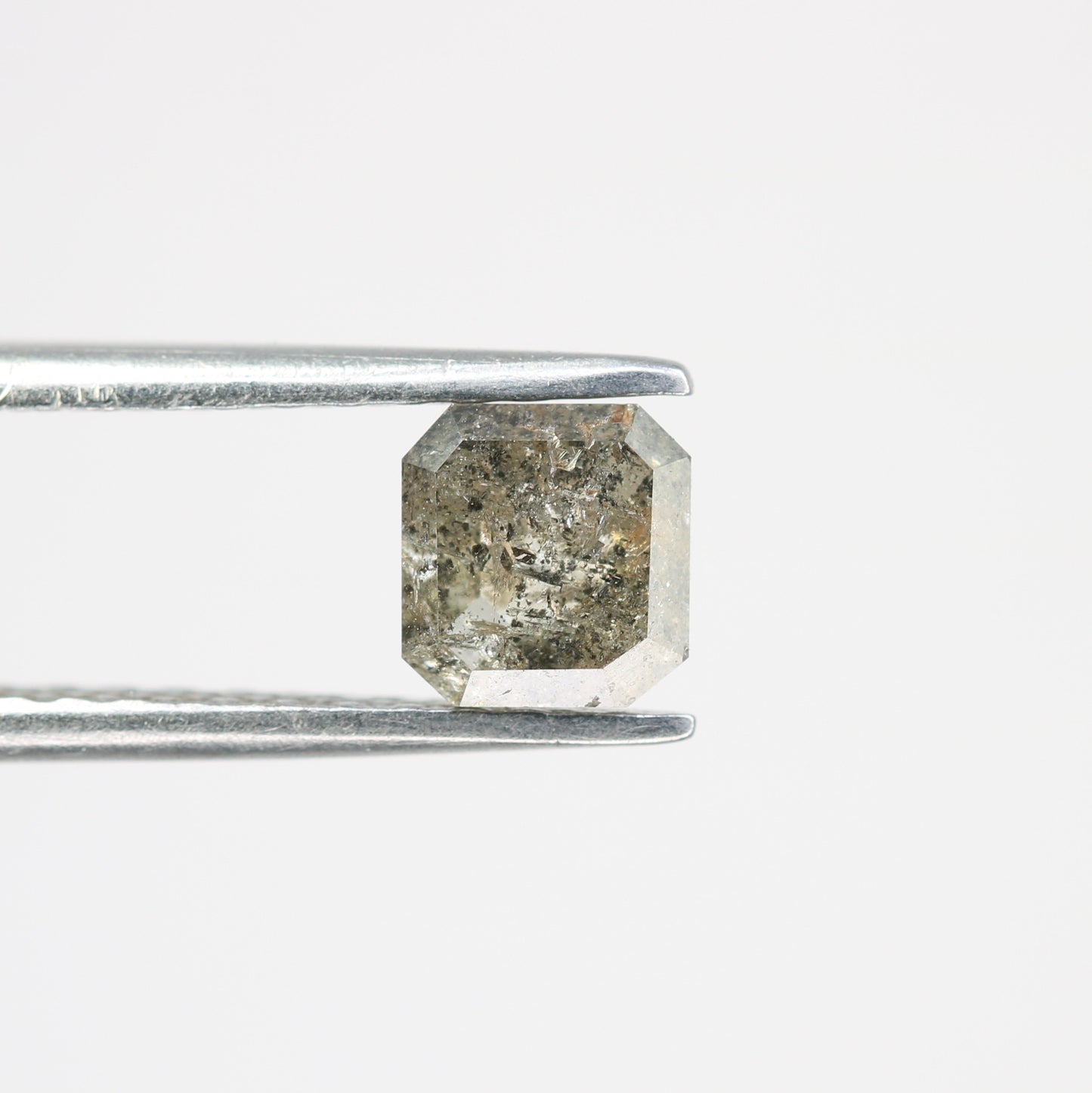 0.88 CT Asscher Shape Salt And Pepper Diamond For Engagement Ring - JayKrishna Diamond