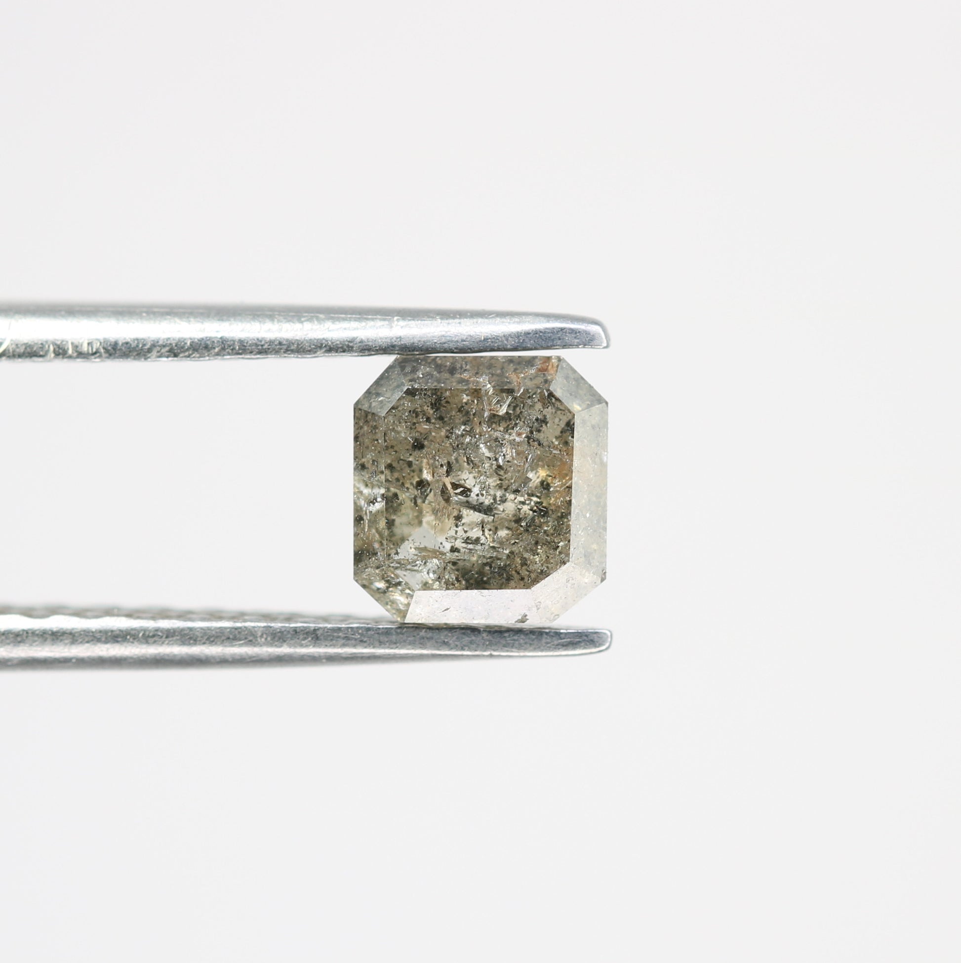 0.88 CT Asscher Shape Salt And Pepper Diamond For Engagement Ring - JayKrishna Diamond