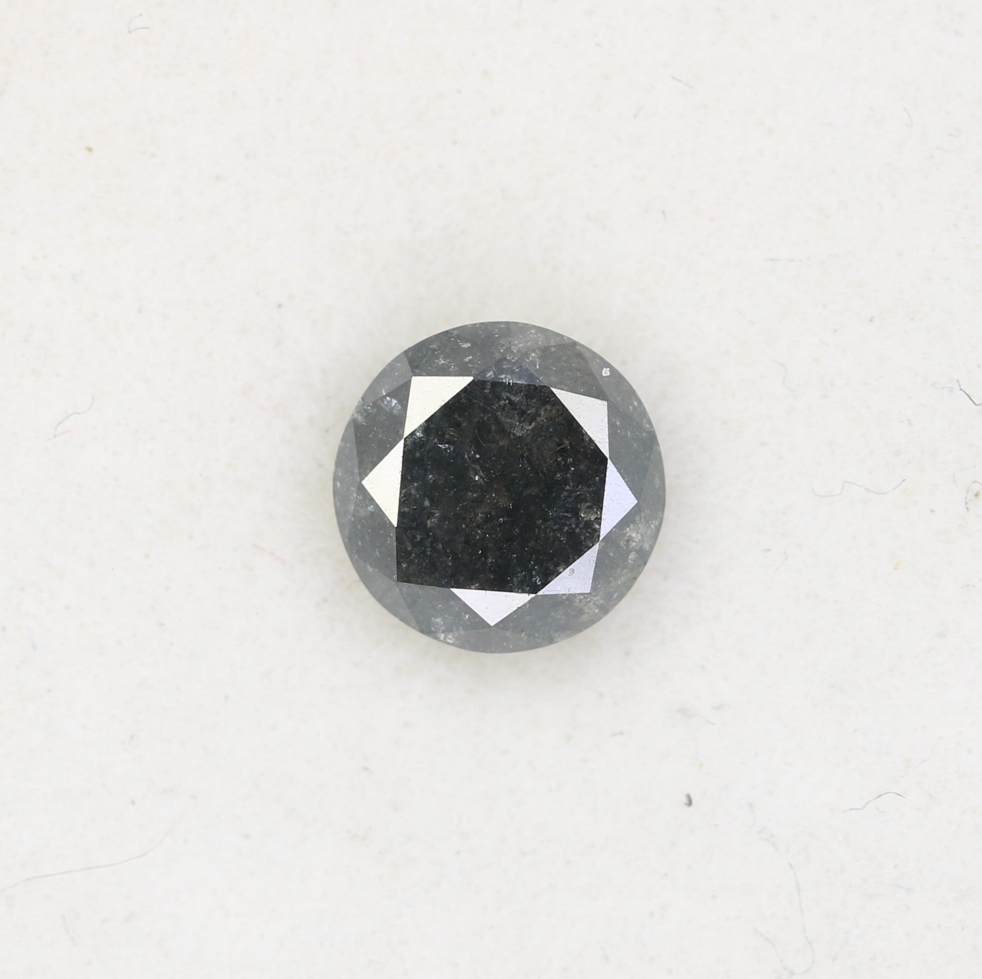 0.78 CT Salt and Pepper Round Brilliant Cut Diamond For Engagement Ring - JayKrishna Diamond