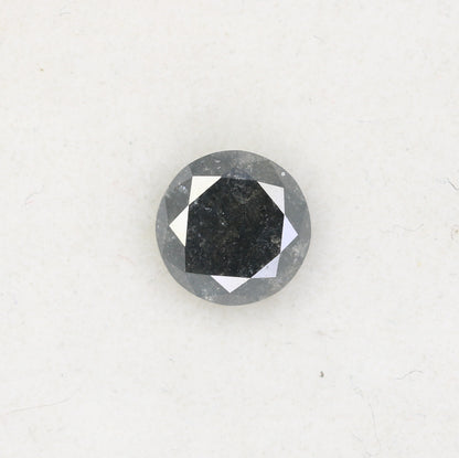 0.78 CT Salt and Pepper Round Brilliant Cut Diamond For Engagement Ring - JayKrishna Diamond