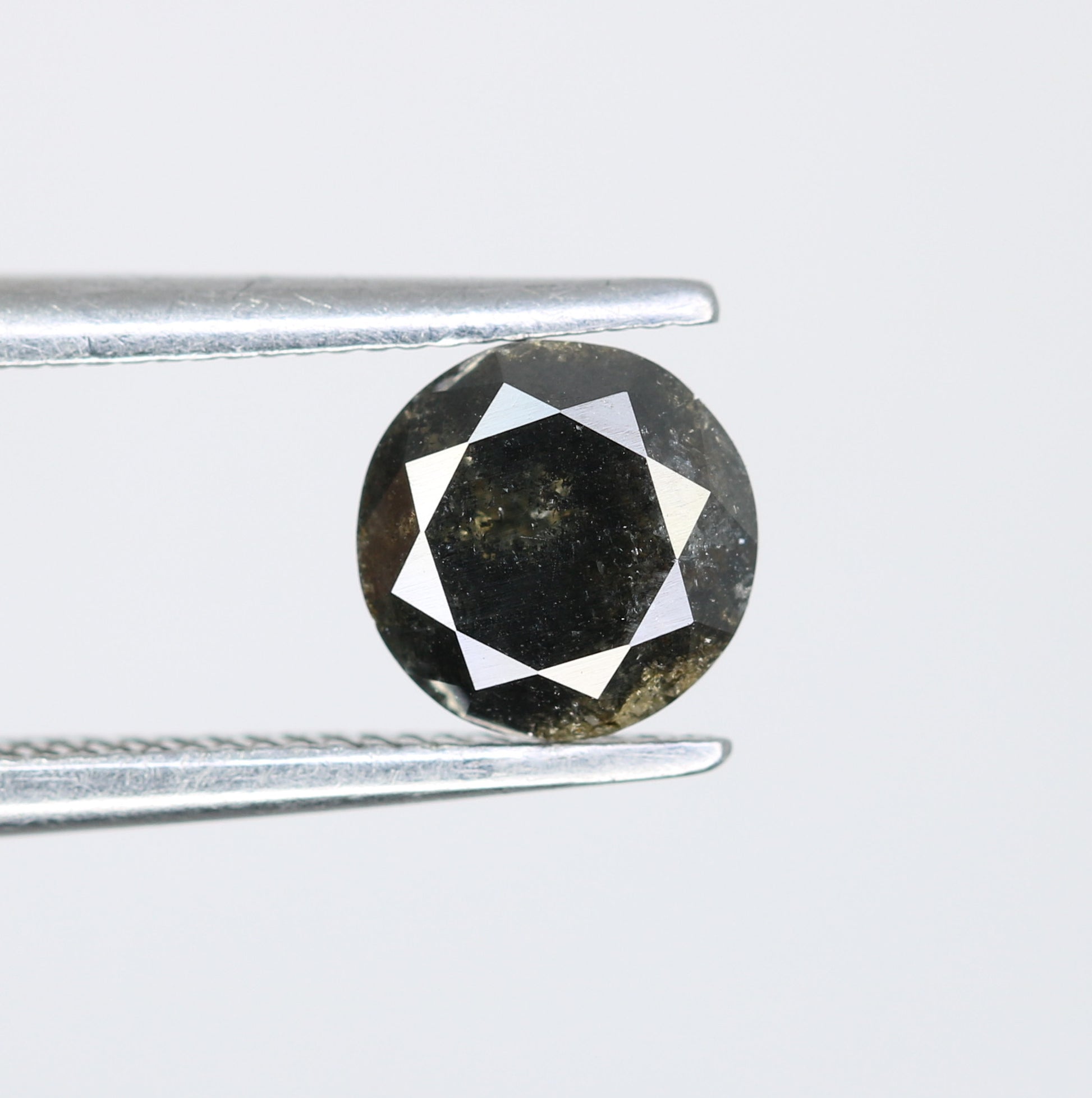 0.76 CT Salt and Pepper Round Brilliant Cut Diamond For Engagement Ring - JayKrishna Diamond