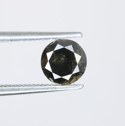 0.76 CT Salt and Pepper Round Brilliant Cut Diamond For Engagement Ring - JayKrishna Diamond